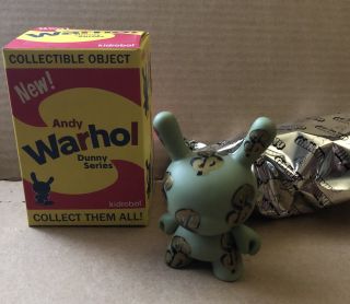 Kidrobot Andy Warhol Series 1 Dunny Case Exclusive Gold Dollar Signs Figure