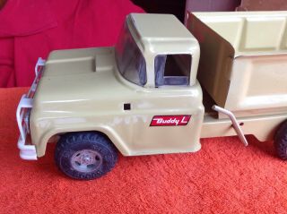 Vintage Buddy L Dump Truck Pressed Steel White Toy