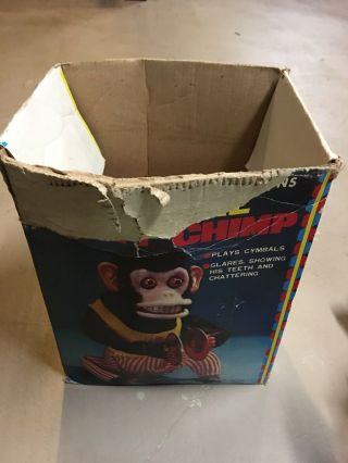 Vintage MUSICAL JOLLY CHIMP Toy Cymbal Monkey 1960’s 8