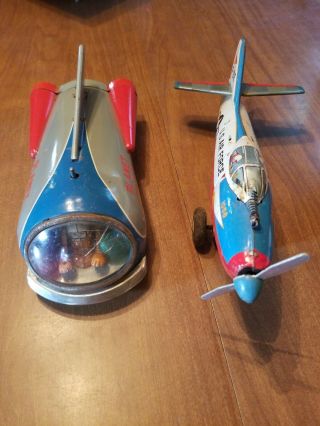 Planet Explorer Vintage Modern Toys Tm,  Battery Op Tin Litho Toy And Daiya Plane