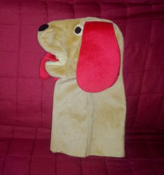 Baby Einstein Dog Hand Puppet Tan Brown Red 11in Soft Material Double Layers