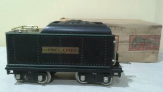 Lionel Train 384t Coal Tender Black W/green Line - (lot7113)
