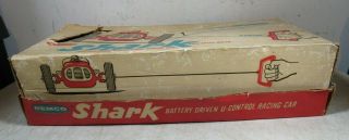Vintage 1960 ' s Remco Shark Car Battery Operated Tether Race Car Toy W/Box Newark 8