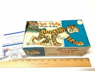 Vintage Early Louis Marx Mechanical Tiger Japan Tin Litho With Box