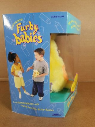 Vtg 1999 Furby Babies Orange & Yellow Model 70 - 940 Green Eyes 4