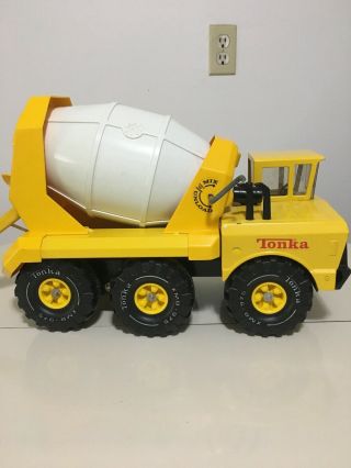 Vintage Tonka 20” Yellow Pressed Steel Cement Mixer Truck XMB - 975 3