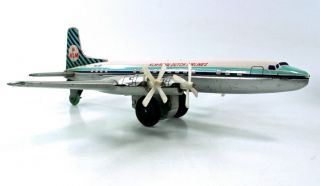 VINTAGE USAGIYA KLM - ROYAL DUTCH TIN FRICTION DC - 7C TOY AIRCRAFT W/BOX 8