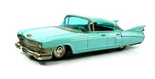 Vintage Bandai 1959 Cadillac Tin Litho Friction Toy Car Nr