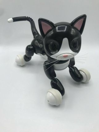 Spin Master Zoomer Kitty Interactive Rechargeable Robot Black White W/ Usb Cord