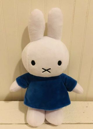 Miffy Plush Bunny Rabbit Stuffed Singing Talking Easter Toy Sound Blue Dress 12”