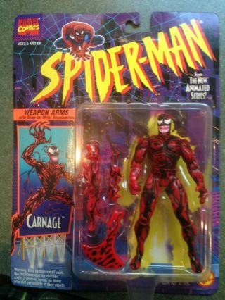 Carnage Spider - Man Animated Series Toy Biz Action Figure Moc