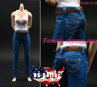 1/6 Tank Top Vest Skinny Jeans Pants For 12 " Phicen Hot Toys Figure ❶usa❶