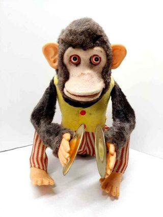 Vintage Musical Jolly Chimp Toy Cymbal Monkey 1960’s Battery Operated As - Is