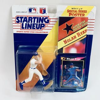 Nolan Ryan Starting Line Collectible Figurine 1992 Edition With Card Poster