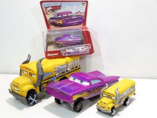 Disney Pixar Cars Miss Fritter Bus 10 " Bounce Ramone And Diecast Cars
