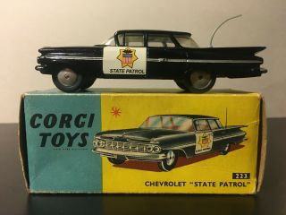 Vintage Corgi 1959 Chevrolet Impala State Patrol Car 223