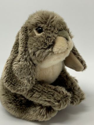 Toys R Us Bunny Rabbit Plush Gray Brown Cream Soft Stuffed Animal 10 " High 2015