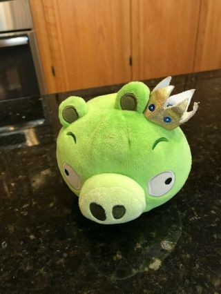Angry Birds Green Pig W Crown Plush 5 " Stuffed Animal Sound No Longer