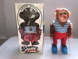 Vintage Nomura Japan Skipping Monkey Battery Operated Toy W/ Box