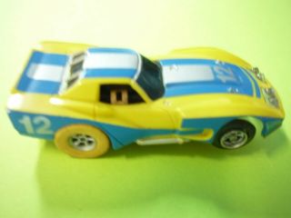 Aurora Afx Corvette Gt Yellow/blue 12 Ho Slot Car 1982