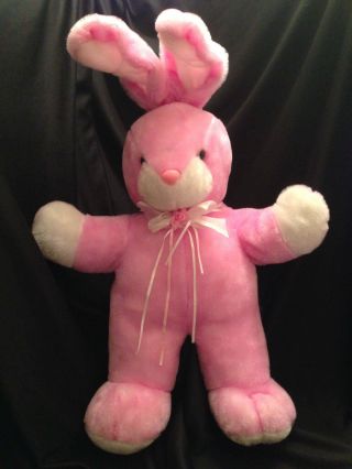 Dan Dee Pink Bunny Rabbit Happy Easter Plush Squishy Stuffed Collector 