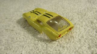 Vintage Aurora T - Jet HO Cobra Daytona Yellow Slot Car Body Shell 3