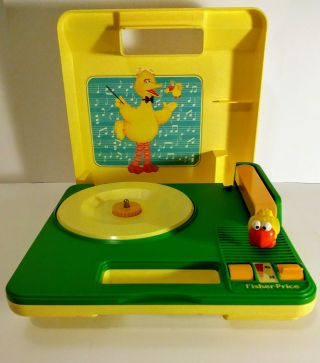 Vintage 1983 Fisher Price Sesame Street Big Bird Record Player 33/45 Rpm