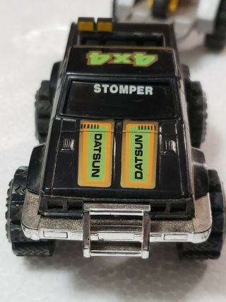 VINTAGE SCHAPER STOMPER 4x4 DATSUN W/TRAILER AND 3 - WHEELER. 5