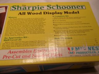 - SHARPIE SCHOONER WOOD DISPLAY MODEL KIT,  MIDWEST PROD CO. 3