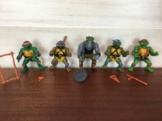1988 Teenage Mutant Ninja Turtles 5 Soft Head Tmnt Complete Rocksteady Don Leo 4