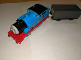 1992 Tomy Thomas & Friends Thomas Trackmaster Motorized Blue Train Engine,  Car