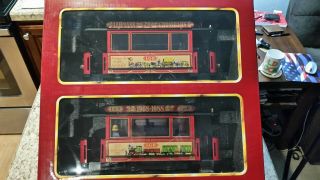 Lgb 2036 & 3600 (3500?) G Scale Powered Trolley Set,  20th Anniversary Set