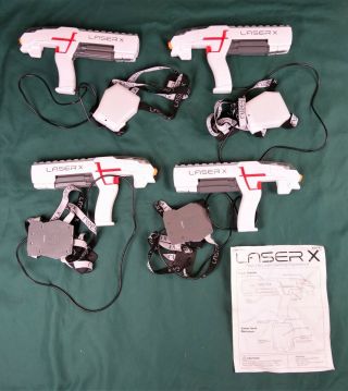 Laser X 4 Player Laser Tag Gaming Set 4 Blasters & Receiver Vests - 2017