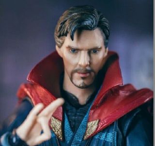 SQ - DRS - SET: Custom Painted head & wired cape for SHF Dr.  Strange (No Figure) 4