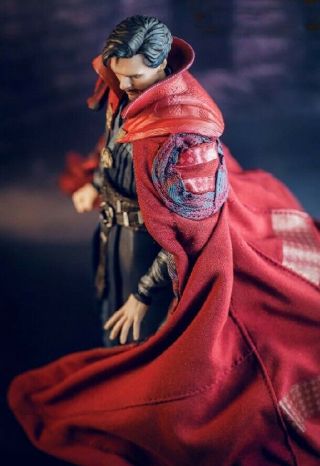 SQ - DRS - SET: Custom Painted head & wired cape for SHF Dr.  Strange (No Figure) 7