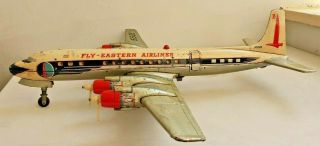 Vtg Fly Eastern Airlines Battery Operated Tin Toy Jet Airplane Japan Yonezawa 3