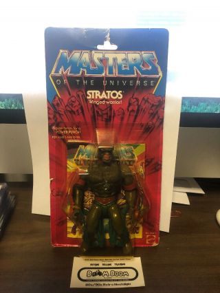 Motu 1982 Stratos,  Masters Of The Universe,  Moc,  Carded,  Figure,  He Man Rare
