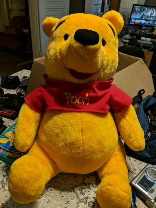 Large Disney Winnie The Pooh Bear Plush 21 " Inches Stuffed Animal Mattel