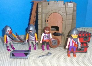 Playmobil Castle Dungeon Cell With Knights,  Chests,  Door Latch