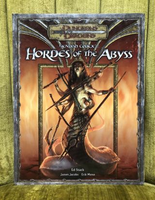 Dungeons And Dragons Fiendish Codex I: Hordes Of The Abyss Book Vg