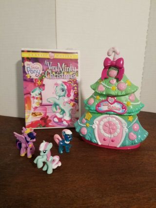 My Little Pony Ponyville A Very Minty Christmas Tree Playset & 3 Ponies & Dvd