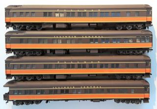 4 Ho Walthers Illinois Central Pullman Sleepers Coach Observation No Boxes