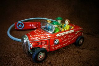 50s Linemar Hot Rod Vintage Battery Operated Tin Toy Car