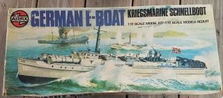 Vintage Airfix German E - Boat 1/72 Scale Model Kit 10280 - 1 With Papers 49 Yrs Old