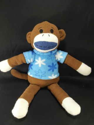 Dan Dee Blue Sock Monkey Snowflakes 15 " Plush Toy Christmas Collectors Choice