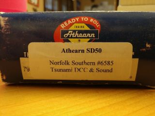 Athearn Ho Scale R - T - R Norfolk Southern Sd50 Dcc And Sound Equip
