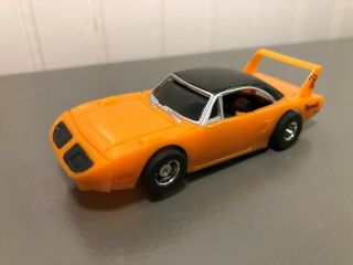 Tyco Ho Scale Slot Car,  Plymouth Roadrunner,  Orange And Black Runs Strong