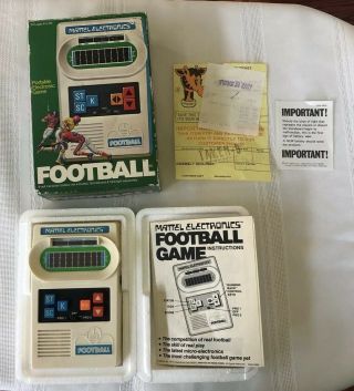 Vintage 1977 Mattel Football Electronic Hand - Held Game Orig Receipt Box Evc