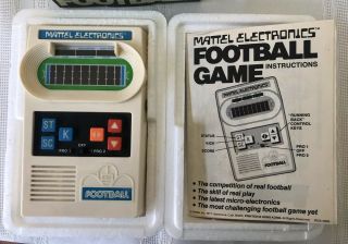 Vintage 1977 Mattel Football Electronic Hand - Held Game Orig Receipt Box EVC 2