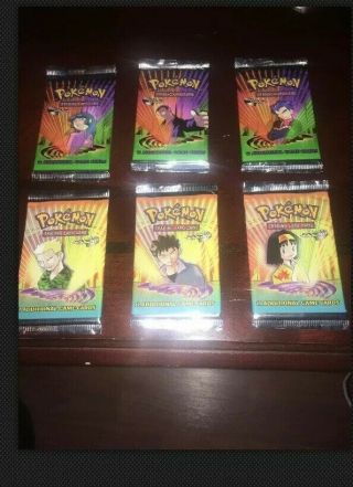 6 Packs Of Pokemon Gym Heroes/ Challengers Booster Packs